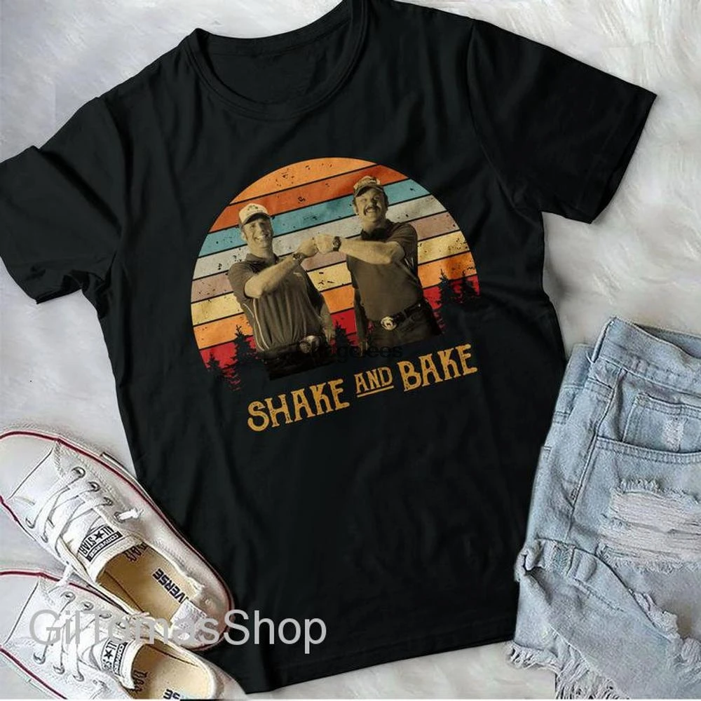 Футболка с надписью Shake And Bake Cal Naughton Ricky Bob Will ferrella | Мужская одежда