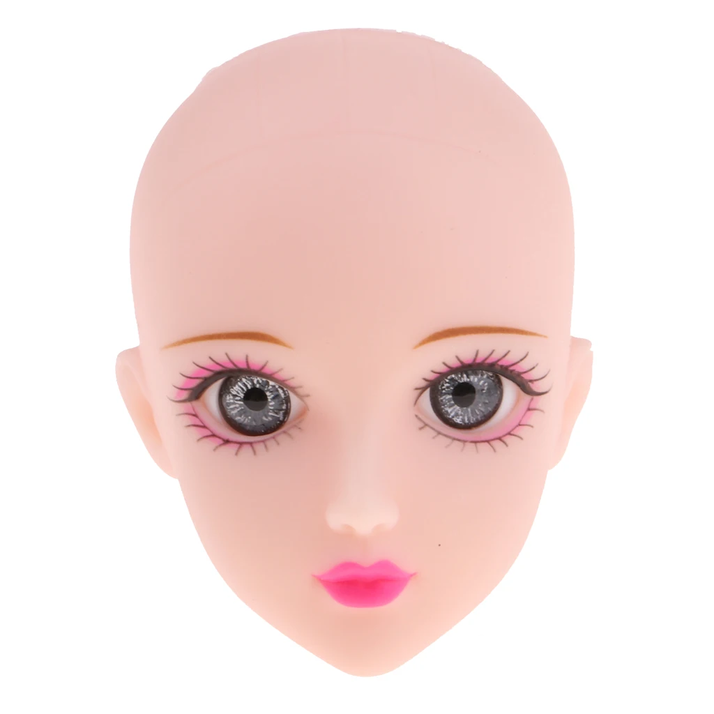 Beautiful Female Gray Eyes Makeup Head Parts for 1/6 BJD OB Doll DIY Making Accs