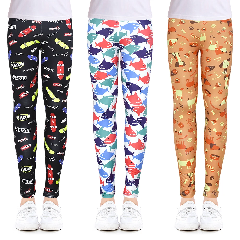 Girl Leggings Girls Leggings For Outdoor Travel Clothes Girls Pants Student Casual Wear Customizable Stylish Computer Printing For 4-13 Years