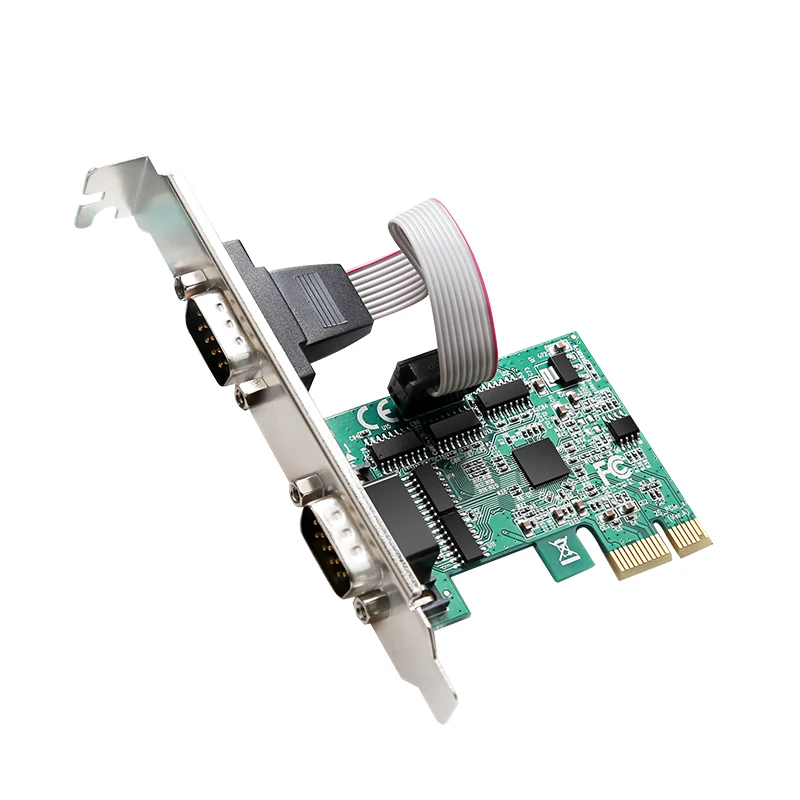 PCIe до 2 последовательных портов расширения карты адаптер конвертер с ASIX/AX99100B