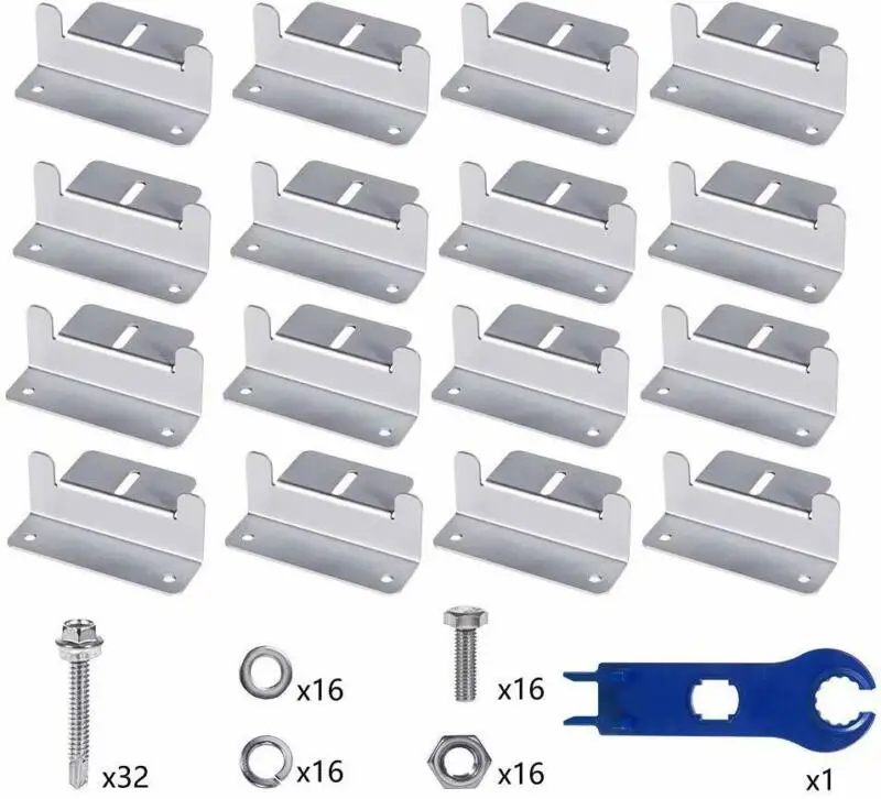 

17PCS Solar Panel Mounting Z Brackets With Nuts And Bolts RV Boat Roof Wall Wrench Solar Panel Mounting Side Brackets Corner
