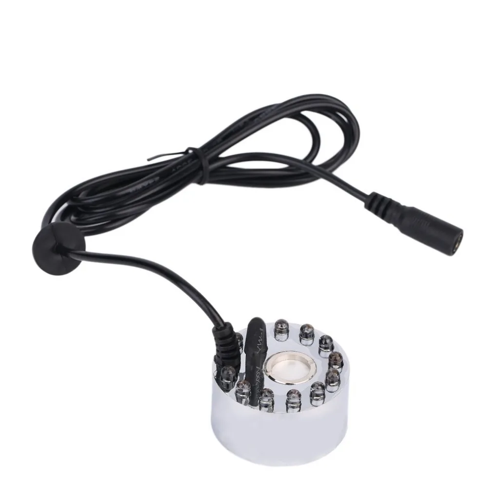 

12 LED Colorful Light Ultrasonic Mist Maker Fogger Purify Water Fountain Pond Indoor Outdoor 1A/24V ABS Easy To Operate