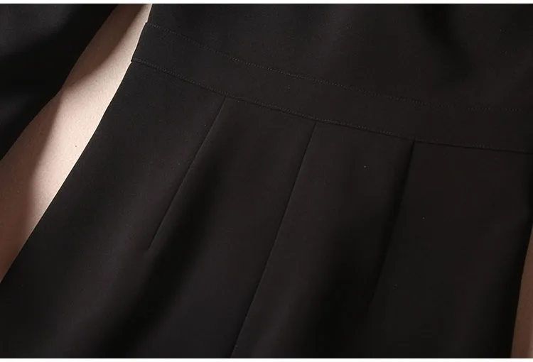 Women plus size dress XXL new winter designer vintage French style color block ruffles flare long sleeve black dresses