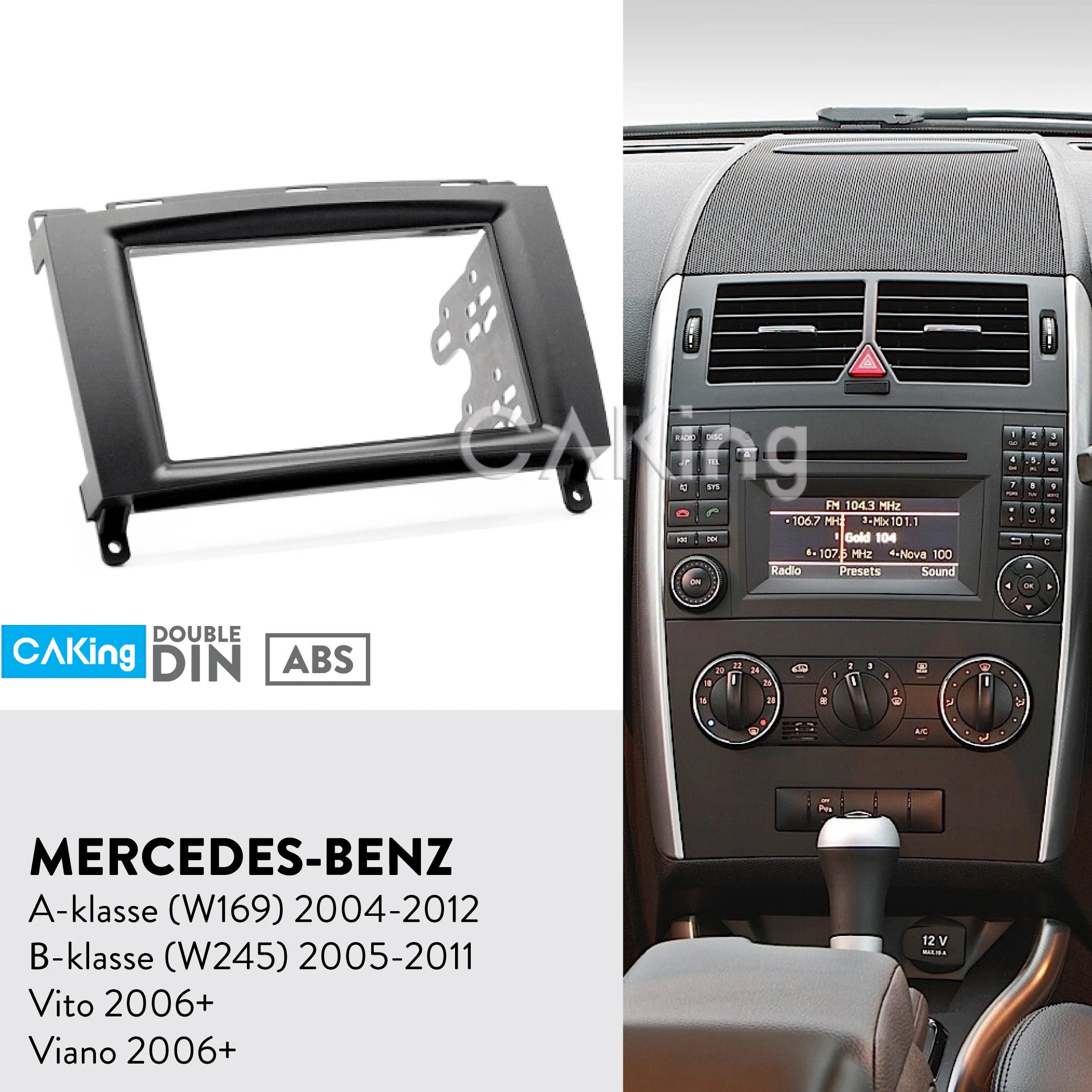 Mercedes Vito W639 2004 Onwards Double Din Car Stereo Radio Fascia Panel 