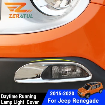 

Zeratul For Jeep Renegade 2015-2020 Car Exterior Styling Daytime Running Lamp Light Decor Cover Frame Rings Sticker Accessories