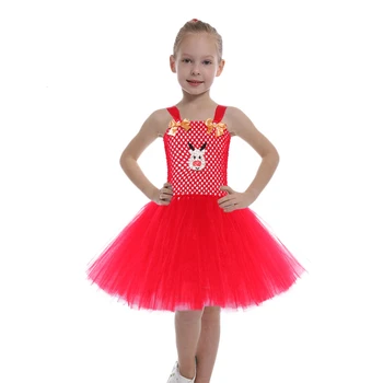 

Glitter Deer Girls Christmas Tutu Dress Costume Toddler Kids Birthday Cartoon Animal Dress Princess Girls Tulle Tutu Dress