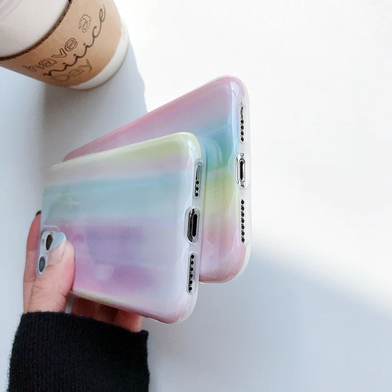 Для iphone 11 11Pro Max чехол Aurora laser чехол для iphone X XR XS Max 11 PRO MAX 7 8 6 6S Plus чехол с градиентными цветами capa