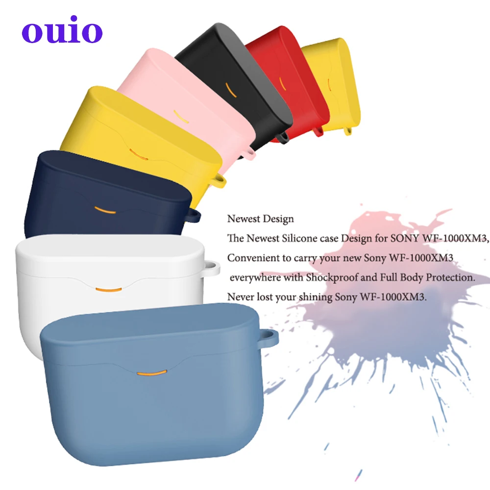 

Soft Silicone Protective Case Cover for Sony WF-1000XM3 Earphone Anti-Shock Bluetooth Headset Clamshell Opening Full Cover Case