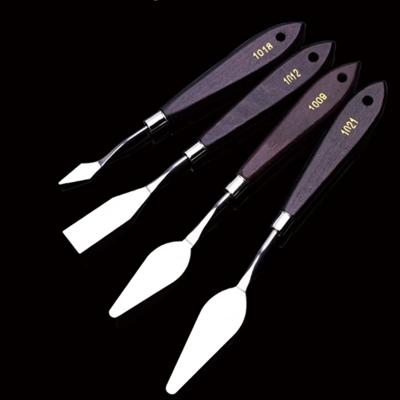  4pcs/Set Oil Painting Scrapers Metal Spatula Art Craft Perfect Artist Paint Accessories Calligraphy