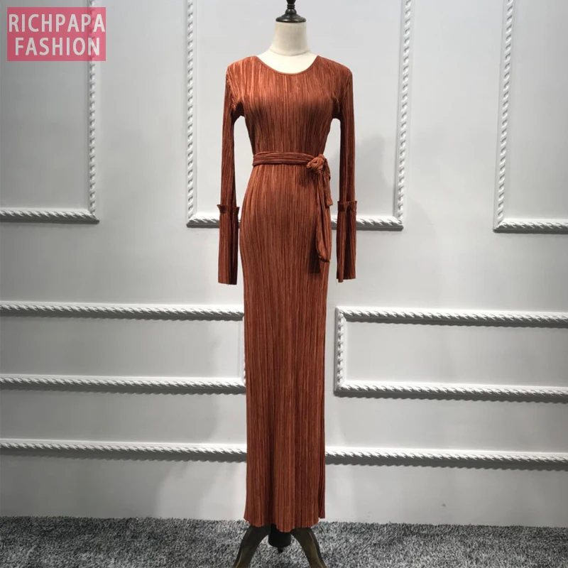 Платья размера плюс, ОАЭ, абаи, Дубай, кафтан, длинный бандаж, плиссированное, макси, мусульманский хиджаб, платье для женщин, арабский, турецкий, исламский, молитвенная одежда