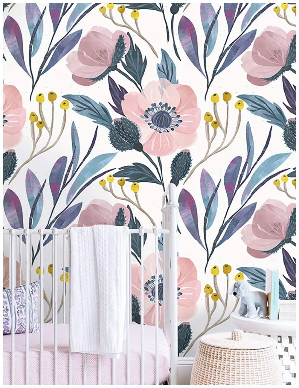 LUCKYYJ Watercolor Peony Floral Peel and Stick Wallpaper Removable Multi-Color Vinyl Self Adhesive Contact Paper Decorative