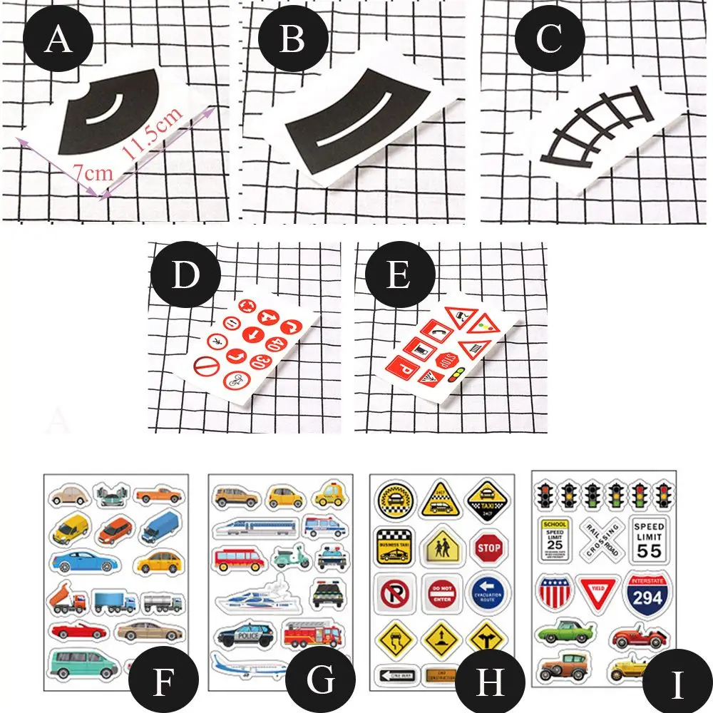 DIY Kids Learning Intelligence Route Mark Railway Road Tape Safety Education Traffic Sticker Study Road Signs Tool