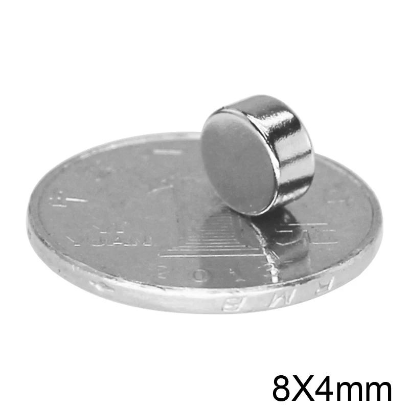 Круглый Мощный магнит 8x4 неодимовый мм 20/50/100/200 шт.|Магнитные материалы| |