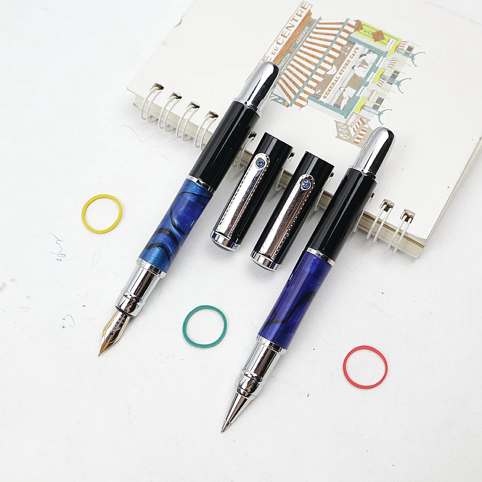 Metal Plus Acrylic Business Pen 0.5mm Black/Blue Ink High Quality Ballpoint Pen For Student Gift Pen Office Stationery Supplies