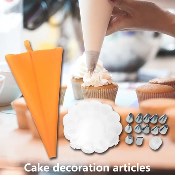 

14pcs/set DIY Cake Decor Tools w/ Piping Pastry Bag Converter Icing Nozzles