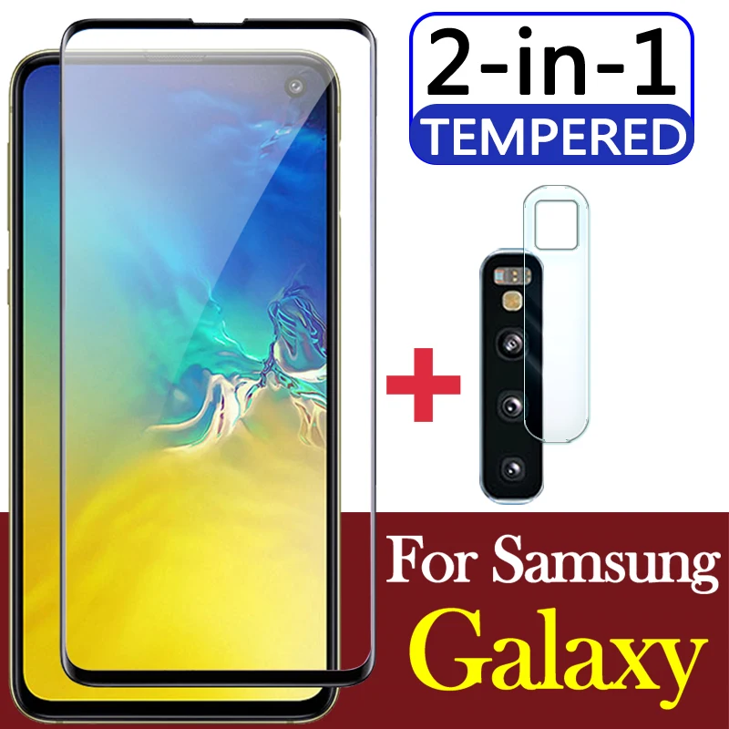 2в1 S10 E протектор экрана для samsung galaxy s 10 plus защитное стекло 10s 10e S10Plus чехол с