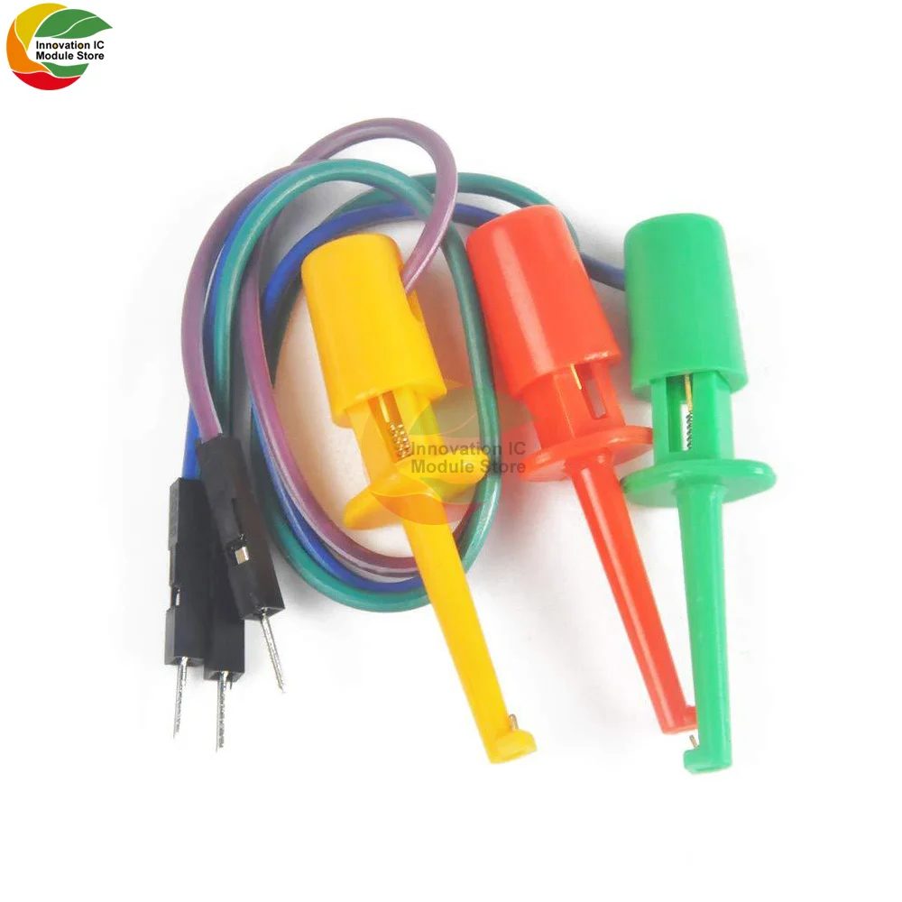 DuPont-Pince à crochet de test pour testeurs électroniques, tête mâle, pince IC, crocodile rond, grand, testeur de ul, 3 documents