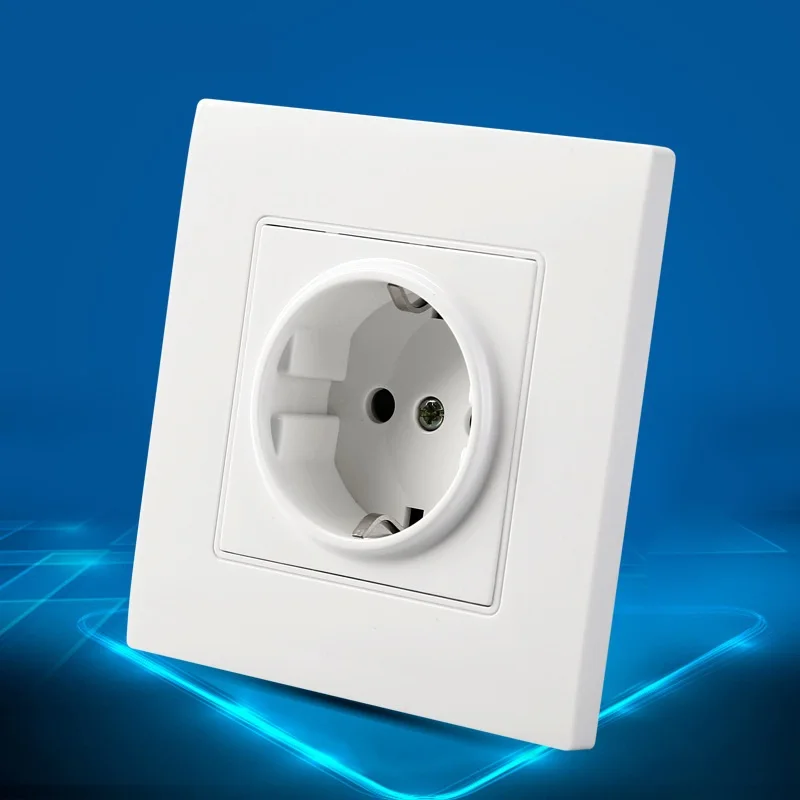 Европейская электрическая панель для настенного настольного типа, внутренняя розетка 250 В, немецкий тип F, штепсельная вилка, адаптер