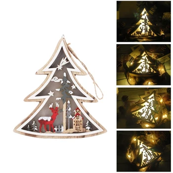 

Creative Wooden Christmas Lights Decoration Ornaments Gifts New Year Party Home