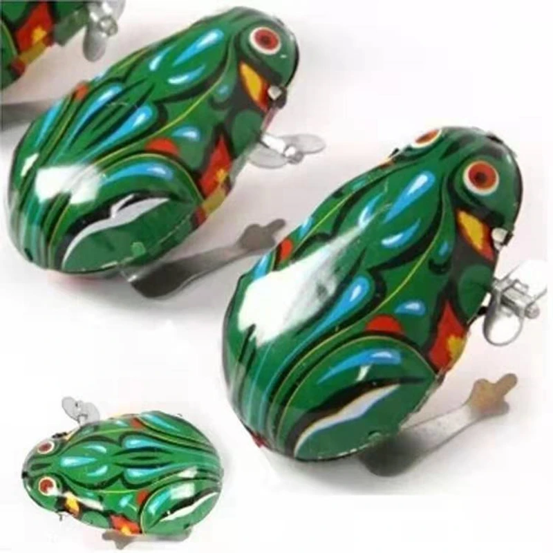 

Kids Classic Tin Wind Up Clockwork Toys Jumping Frog Vintage Toy For Children Boys Educational Free Shipping