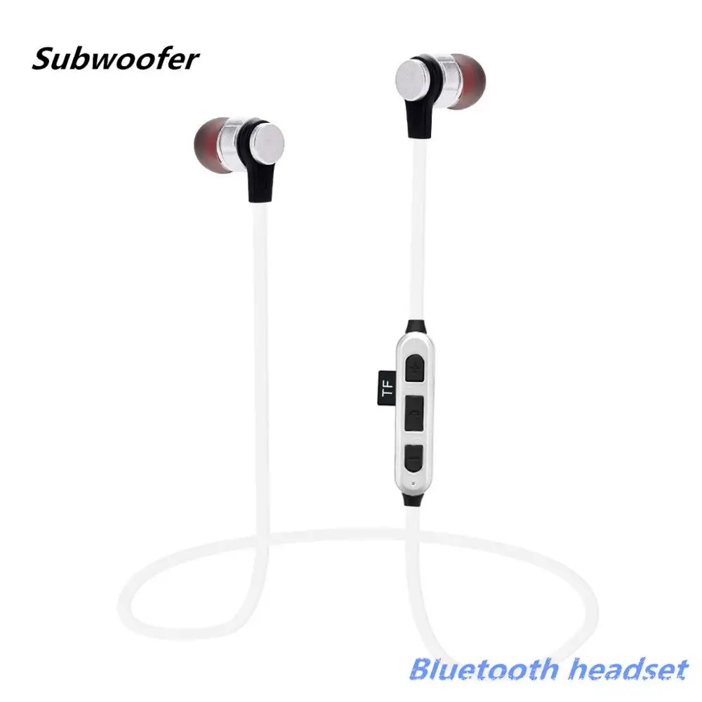 Magnet Headphone Insert memory card With Mic Wireless Metal Earphones sports bluetooth Headsets Subwoofer for device 4.2 version
