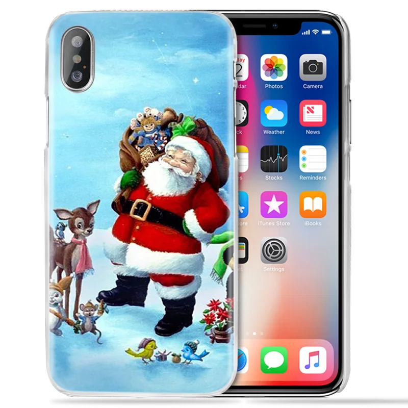 Снеговик Рождественский чехол для iPhone 11 Pro XS Max XR X 10 7 8 6 6S+ Plus 5s SE 5 4s 4 5C Жесткий Conchas PC Роскошный чехол для телефона