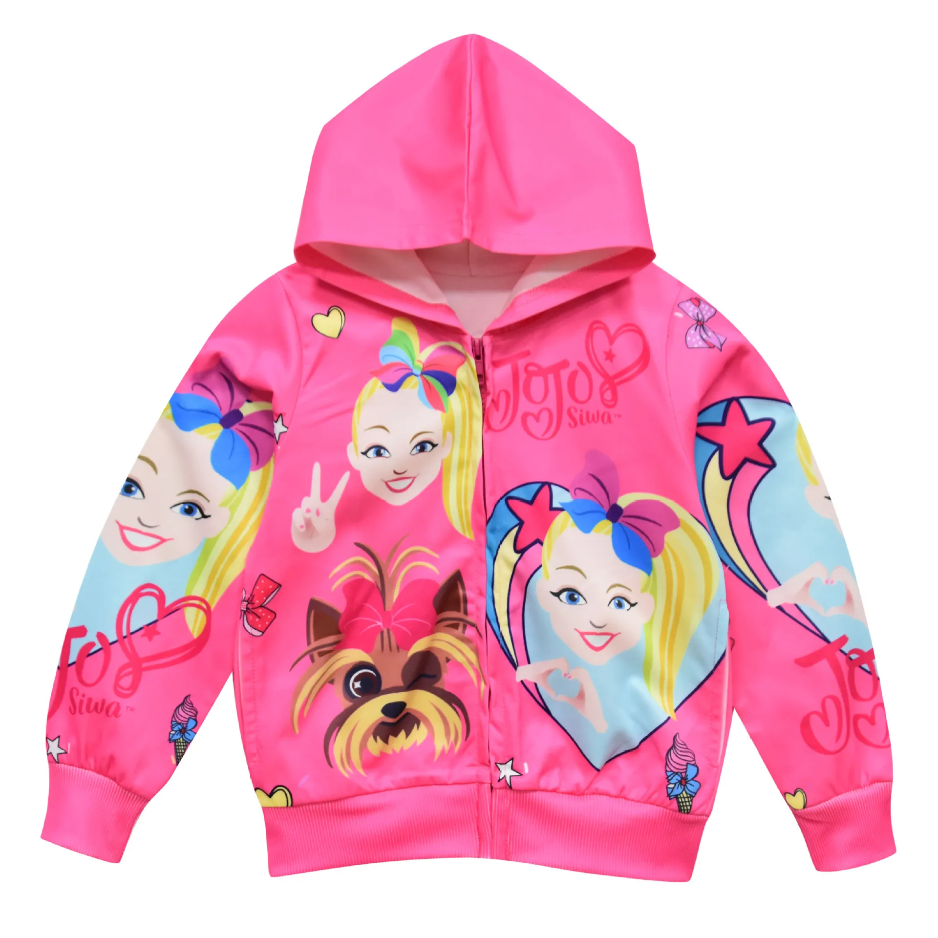 Красный JOJO Siwa/куртка для девочек на молнии; тонкие осенние пальто с капюшоном; милая детская ветровка для девочек; Верхняя одежда; коллекция года; модная детская одежда для костюмированной вечеринки - Цвет: Красный