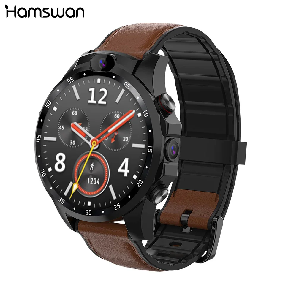 

Hamswan Sports Smart Watch Men Dual Systems 4G GPS Positioning Fitness 1.56" Android 7.1 Waterproof Phone HD Camera Smartwatch