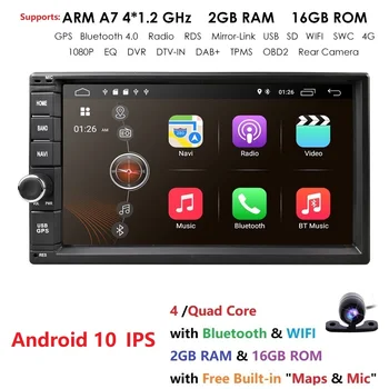 

Universal 2din car radio Android 10 for Nissan Car NO-DVD player GPS Wifi BT 2GB RAM 16GB ROM 4G Flash FREE MAP LTE DAB Network