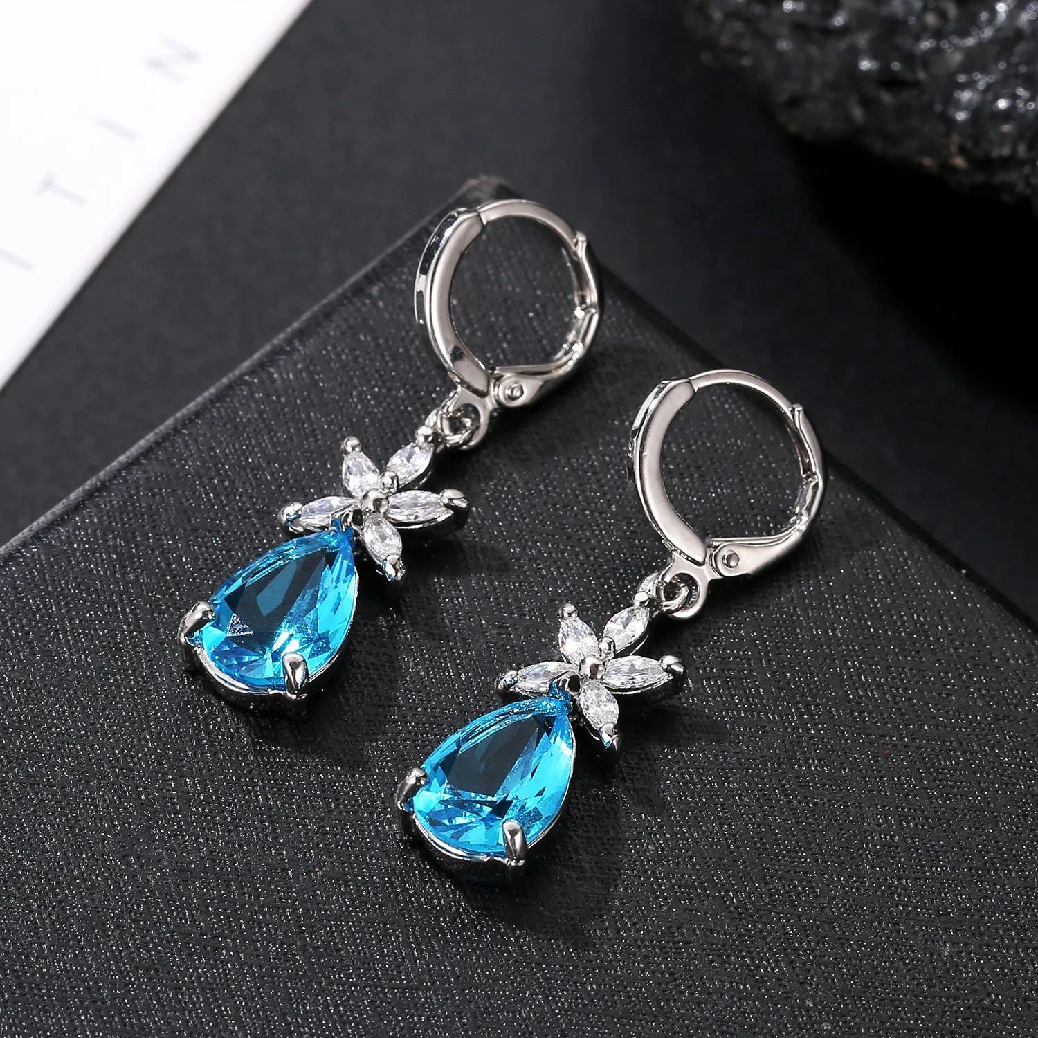 Circle Earring Drop water Earrings Fashion Shining cubic Zircon high quality gold filled hoop earrings for women Anti-alle