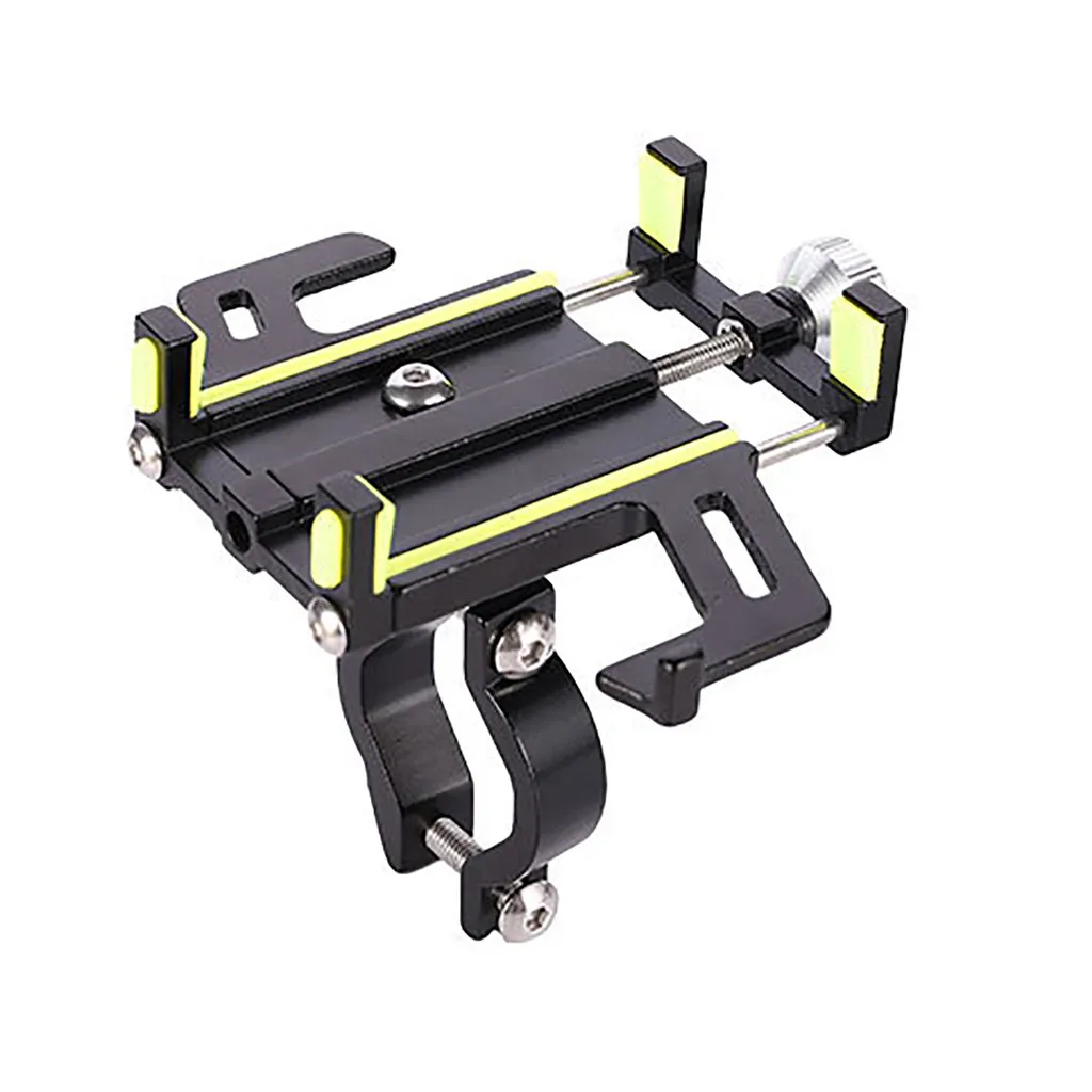 1pc Bicycle Mobile phone stand holder mount handlebar Aluminum alloy Fixed Phone GPS Bracket stand Riding Non-skid pad Durable - Цвет: Yellow