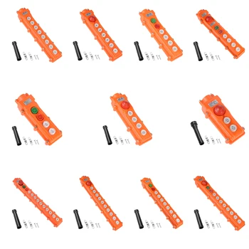 

uxcell 1pc Push Button Switch Rainproof Hoist Crane Pendant Control Station 2-12ways Orange Momentary ABS Metal