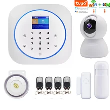 Yobang безопасности Wi-Fi GSM Tuya домашняя сигнализация комплект поддержка Tuya приложение управление дома Alexa Беспроводной дом безопасности с IP камерой