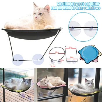 

Cats Bed Cats Window Perch Window Seat Suction Cups Space Saving Hammock Pet Resting Seat Shelves YU-Home