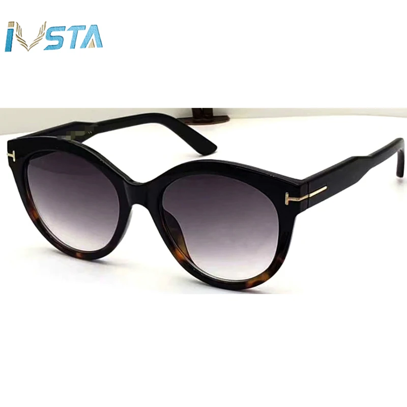 IVSTA TF0611 с оригинальным логотипом Роскошные брендовые дизайнерские солнцезащитные очки кошачий глаз женские розовые праздничные круглые очки винтажные Ретро