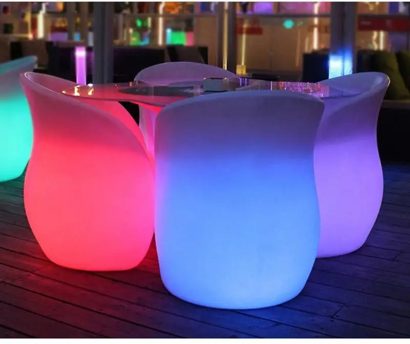 LED Rechargeable lilluminated Leisure Chair Armchair glowing led bar chair Living Room Furniture bar disco Salon supplies