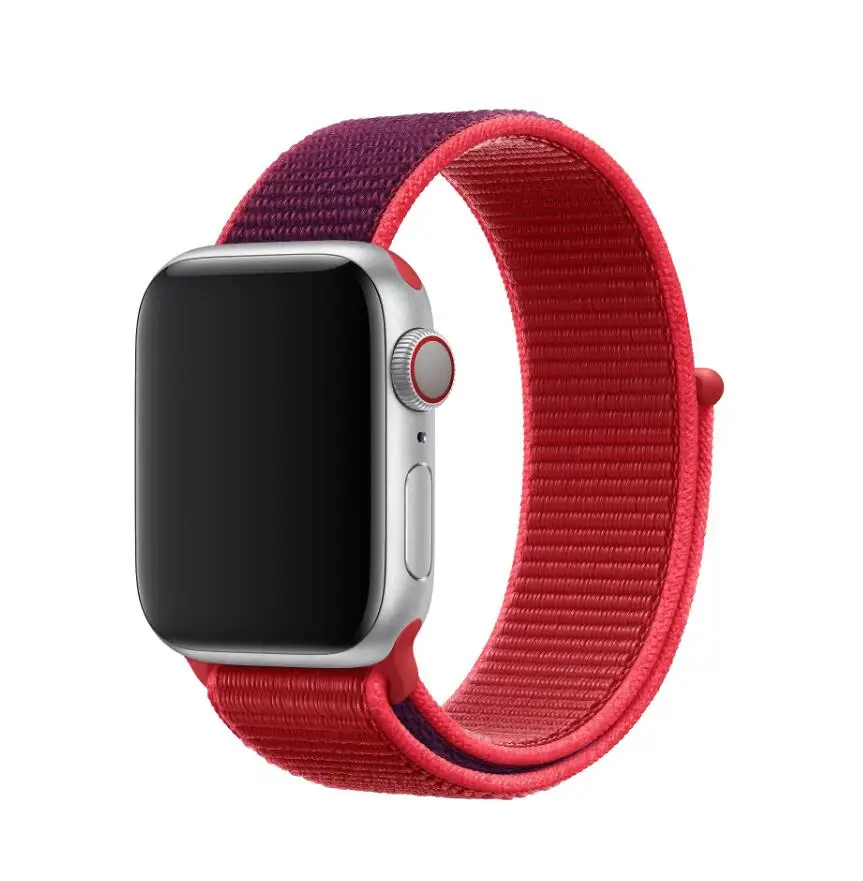 Цветной тканый нейлоновый ремешок для Apple Watch Band 5 4 40 мм 44 мм мягкая дышащая Спортивная петля для iWatch 3 2 1 38 мм 42 мм ремешок для часов - Цвет ремешка: new red