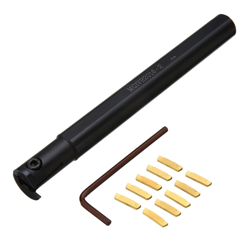 

10Pc Mgmn200 Carbide Insert + 1Pc High Clamping Force Mgivr2016-2 Lathe Turning Tool + Wrench Machine Milling Cutter Accessories