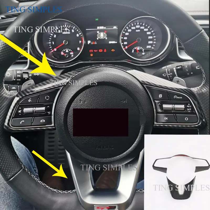 Per Kia Cerato K3 Seltos 2019 2020 Fibra Di Carbonio Volant Couverture Garage Volant Panneau Cadre Accessori Car Styling