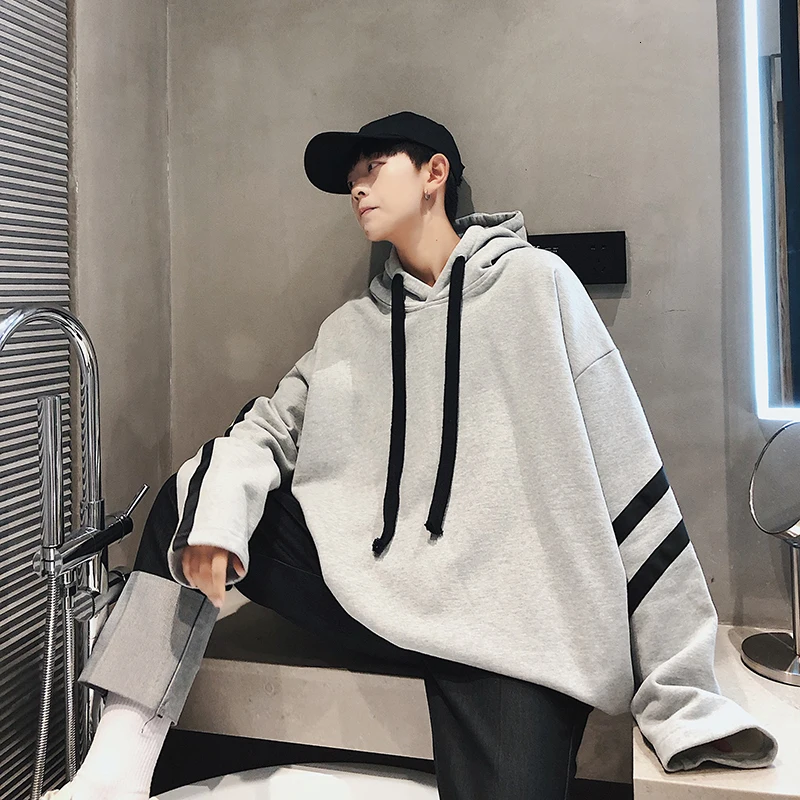 Осенний и зимний корейский Свободный европейский и американский Повседневный шерстяной пуловер с капюшоном и длинными рукавами