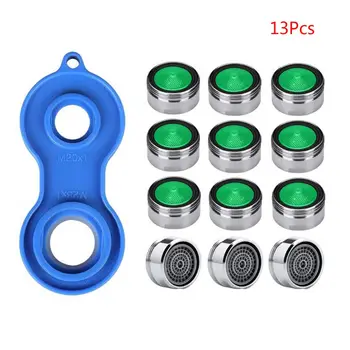 

Hot 12 Pc Water Saving Aerator Copper 1Pc Faucet Aerator Wrench Jet Regulators Filter Spare Part for Kitchen Bath