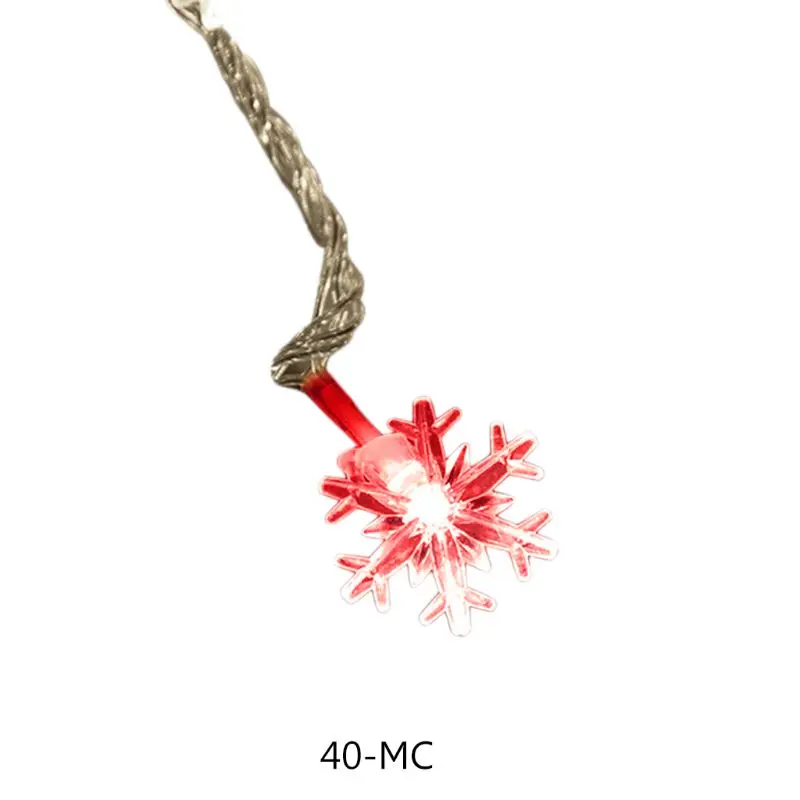 40MC 3D 40 светодиодов гирлянда в виде снежинок свет 8 режимов Рождество год домашний магазин Декор - Испускаемый цвет: 40MC