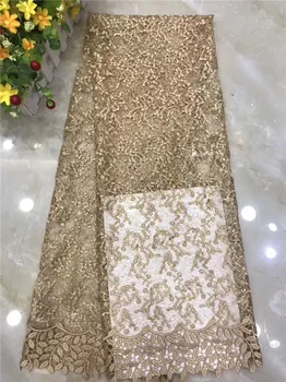 

Pretty gold embroidery tulle mesh fabric French net cloth for evening dress PDN687(5yards/lot) multi color