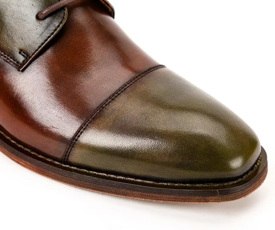 New Genuine leather handmade Men's Shoes Lace-up splicing Derby Shoes Men's business dress Shoes Bullock oxford male