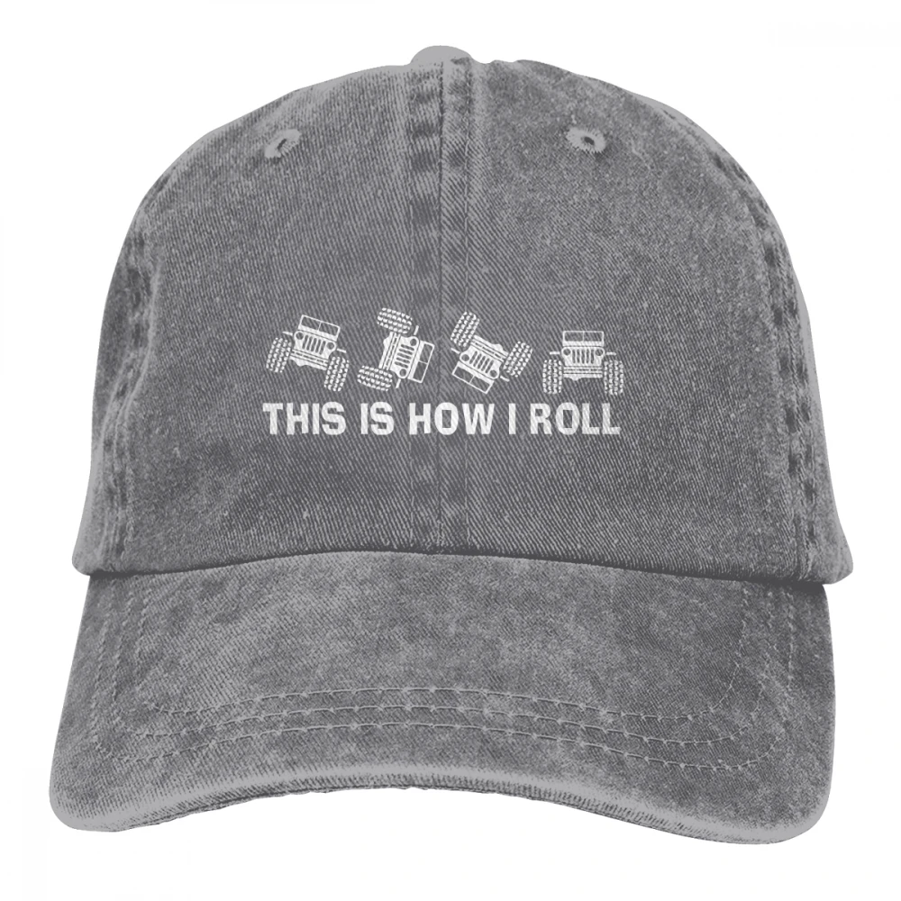 Это то, как я рулон Casquette темно-синий унисекс Мужские Женские джинсовые бейсболка с ремешком кепки Регулируемый Гольф папа шляпа