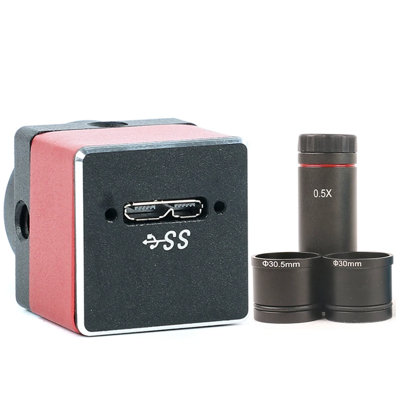  5.0MP Micro usb 3.0 HD Digital Industrial Microscope Video C-mount Electronic Camera + 0.5X C-MOUNT
