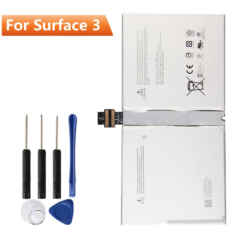 

Replacement Battery For Microsoft Surface 3 1645 Surface3 G3HTA003H G3HTA004H Authenic Rechargeable Battery 7270mAh + Free Tools
