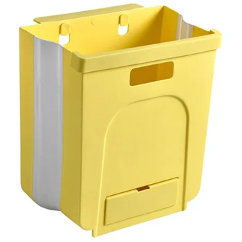 

Waste Bin Hanging Large Trash Cabinet Door Toilet Waste Storage Wall Mounted Folding Bathroom Trash Can Kitchen Foldable