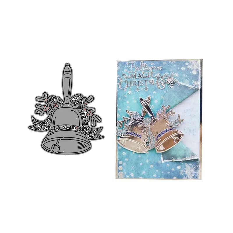 

Metal Cutting Dies for Scrapbooking Bell Merry Christmas Die Cut Craft Stencil Handmade Paper Knife Card Making Model Decoration