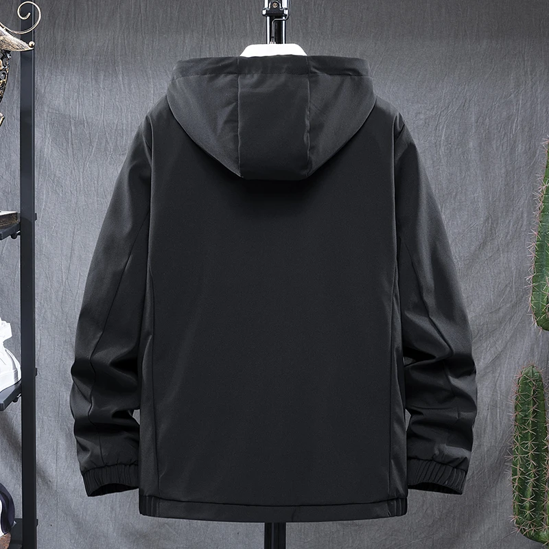 Мужская приталенная куртка с капюшоном PORT & LOTUS синяя черная серая ветровка в